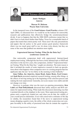 Good Science&ndash;Good Practice