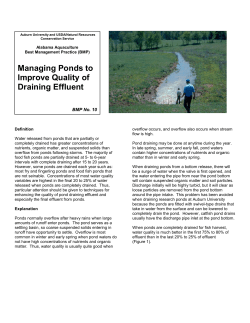 G10 &ndash; Managing Ponds to Improve Quality of Draining Effluent