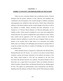 nehru`s concept and programme of socialism