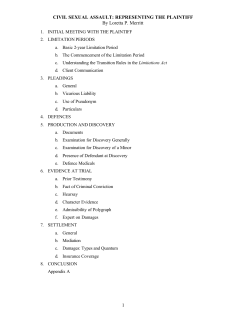 Civil Sexual Assault: Representing The Plaintiff