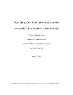 From Many, One: State representation and the construction of an