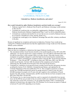 ColoradoCare`s relationship to Medicare beneficiaries and seniors