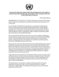 Statement by Maina Kiai, United Nations Special Rapporteur on the