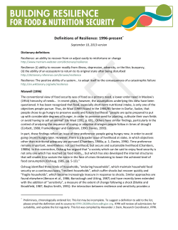 definitions document - Building Resilience for Food and