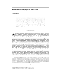 The Political Geography of Kurdistan