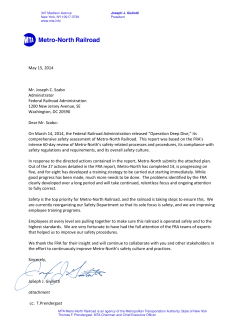 May 15, 2014 Mr. Joseph C. Szabo Administrator Federal