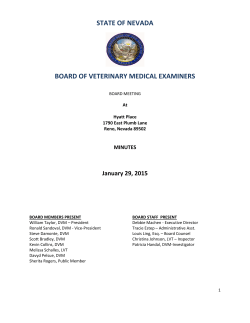 January 2015 - Nevada State Board of Veterinary Medical Examiners