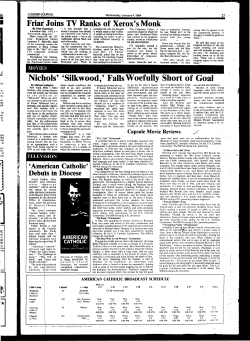 Friar Joins TV Ranks of Xerox`s Monk Nichols` `Silkwood,` Falls