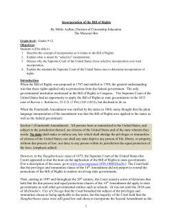 Incorporation of the Bill of Rights Lesson Plan