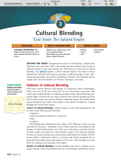 2 Cultural Blending CASE STUDY: The Safavid Empire