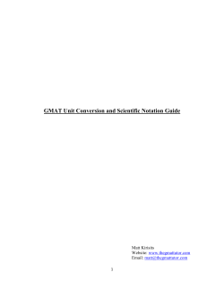 GMAT Unit Conversion and Scientific Notation