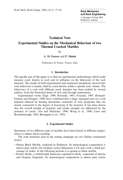 Experimental Studies on the Mechanical Behaviour of two Thermal