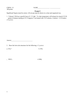 Chem 111 Exam 2 Practice F 2012