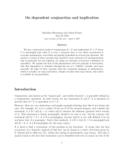 On the dependent conjunction and implication Introduction