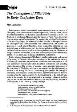 The Conception of Filial Piety in Early Confucian Texts