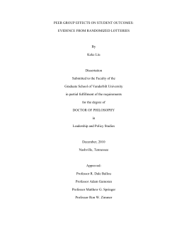 PEER GROUP EFFECTS ON STUDENT OUTCOMES