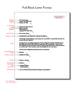 Full Block Letter Format