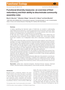 Functional diversity measures: an overview of their redundancy and