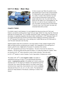 Unit 5.2 Moles – Molar Mass