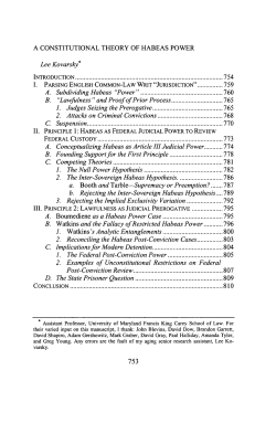 A Constitutional Theory of Habeas Power