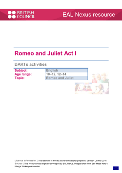 Romeo and Juliet Act I Nexus resource - EAL Nexus