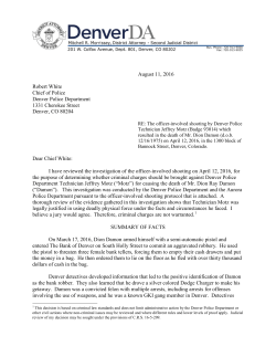 Professional Letter - Denver District Attorney`s Office