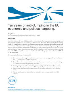 Ten years of anti-dumping in the EU