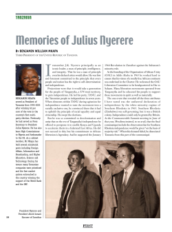Memories of Julius Nyerere
