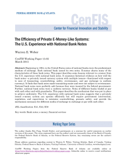 The US Experience with National Bank Notes