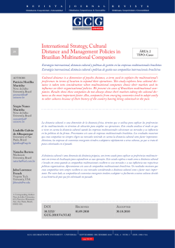 International Strategy, Cultural Distance and Management Policies