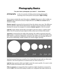 Photography Basics - The Tiziano Project