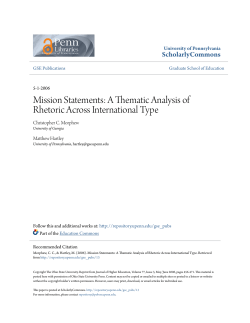 Mission Statements: A Thematic Analysis of Rhetoric Across