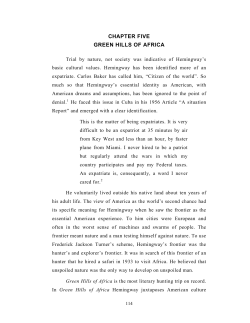 chapter five green hills of africa