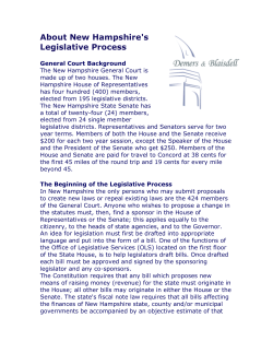 About NH Legislative Process 2015 - MBBA-NH
