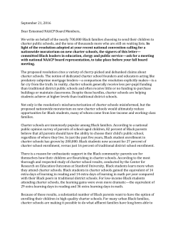 September 21, 2016 Dear Esteemed NAACP Board Members, We