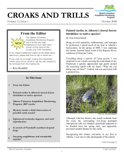 CROAKS AND TRILLS - Alberta Conservation Association