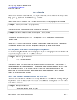 Phrasal Verbs - San Jose State University