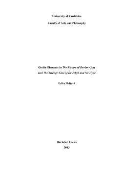 University of Pardubice Faculty of Arts and Philosophy Gothic