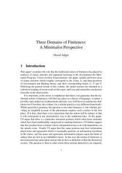 Three Domains of Finiteness: A Minimalist Perspective