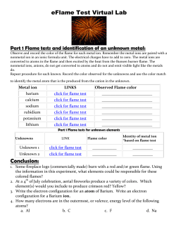 Part 1 Flame tests and identification of an unknown metal