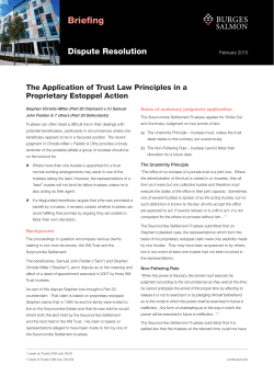The Application of Trust Law Principles in a