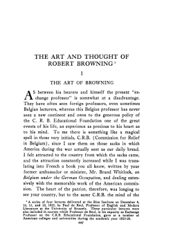 the art and thought of robert browning