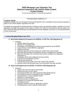 SAFE Mortgage Loan Originator Test