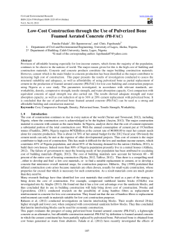 Low-Cost Construction through the Use of Pulverized Bone Foamed