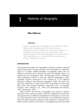 1 Histories of Geography