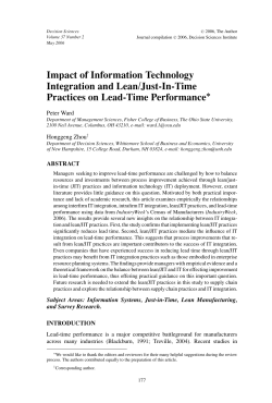 Impact of Information Technology Integration and Lean/Just-In