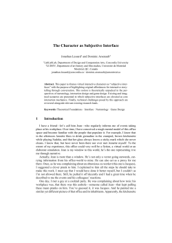 The Character as Subjective Interface