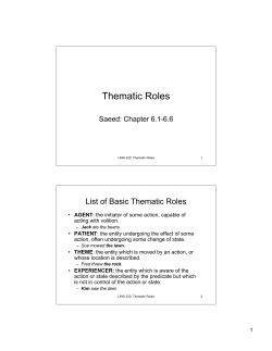 Thematic Roles