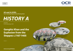 Term 2 programme and planning guide - Genghis Khan