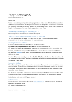 Papyrus Version 5 - Papyrus Library Administration System